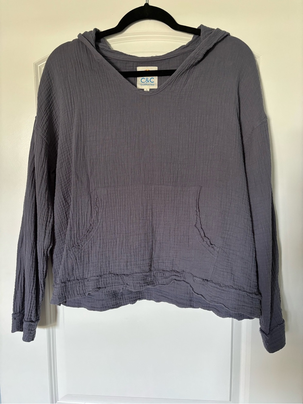 C&C California Women's Washed Lavender Gray Hooded Pullover